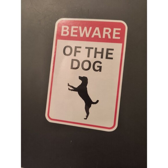 Beware Of The Dog Sticker Sign Decal Vinyl Waterproof (2 Pack) - Picture 1 of 5